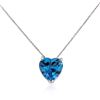 Image 2 : 14KT White Gold 3.00 ctw Topaz Heart Necklace