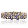 Image 1 : 14KT Yellow Gold 24.17 ctw Tanzanite and Diamond Bracelet