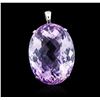 Image 1 : 14KT White Gold 175.21 ctw Amethyst Pendant
