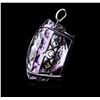 Image 2 : 14KT White Gold 175.21 ctw Amethyst Pendant