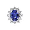 Image 1 : 14KT White Gold 6.57 ctw Tanzanite and Diamond Ring