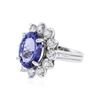 Image 2 : 14KT White Gold 6.57 ctw Tanzanite and Diamond Ring