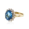 Image 2 : 14KT Yellow Gold 3.80 ctw Topaz and Diamond Ring