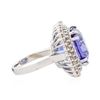Image 3 : 14KT White Gold 16.51 ctw GIA Cert Tanzanite and Diamond Ring