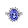 Image 1 : 14KT White Gold 4.80 ctw Tanzanite and Diamond Ring