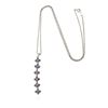 Image 1 : 14KT White Gold 0.35 ctw Tanzanite and Diamond Pendant With Chain