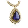 Image 3 : 14KT Yellow Gold 20.44 ctw GIA Certified Tanzanite and Diamond Necklace