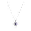 Image 1 : 14KT White Gold 5.03 ctw Tanzanite and Diamond Pendant With Chain