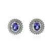 Image 1 : 14KT White Gold 2.44 ctw Tanzanite and Diamond Stud Earrings