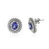 Image 2 : 14KT White Gold 2.44 ctw Tanzanite and Diamond Stud Earrings