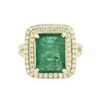 Image 1 : 14KT Yellow Gold 5.24 ctw Emerald and Diamond Ring