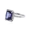Image 2 : 14KT White Gold 3.11 ctw Tanzanite and Diamond Ring