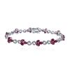 Image 1 : 14KT White Gold 6.15 ctw Ruby and Diamond Bracelet