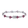 Image 2 : 14KT White Gold 6.15 ctw Ruby and Diamond Bracelet