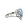 Image 2 : 14KT White Gold 1.00 ctw Topaz and Diamond Ring