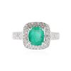 Image 1 : 14KT White Gold 1.08 ctw Emerald and Diamond Ring