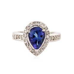 14KT White Gold 1.80 ctw Tanzanite and Diamond Ring