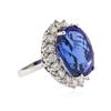 Image 2 : 14KT White Gold 21.21 ctw Tanzanite and Diamond Ring