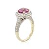 Image 3 : 18KT Two-Tone Gold GIA Certified 2.12 ctw Pink Sapphire and Diamond Ring