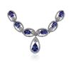 Image 1 : 14KT White Gold 16.85 ctw Tanzanite and Diamond Necklace