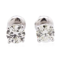 14KT White Gold 1.24 ctw Diamond Solitaire Earrings