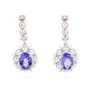 Image 1 : 14KT White Gold 4.88 ctw Tanzanite and Diamond Earrings