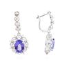 Image 2 : 14KT White Gold 4.88 ctw Tanzanite and Diamond Earrings