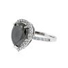 Image 2 : 14KT White Gold 4.90 ctw Black Diamond Ring