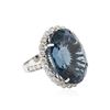 Image 2 : 14KT White Gold 35.89 ctw Topaz and Diamond Ring