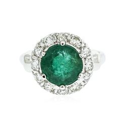 14KT White Gold 2.37 ctw Emerald and Diamond Ring