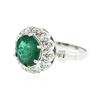 Image 2 : 14KT White Gold 2.37 ctw Emerald and Diamond Ring