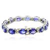 Image 2 : 14KT White Gold 27.12 ctw Tanzanite and Diamond Bracelet