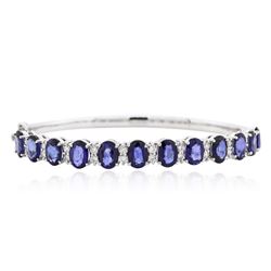 14KT White Gold 11.45 ctw Sapphire and Diamond Bracelet