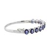 Image 2 : 14KT White Gold 11.45 ctw Sapphire and Diamond Bracelet