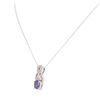 Image 3 : 14KT White Gold 0.99 ctw Sapphire and Diamond Pendant With Chain
