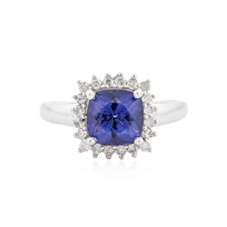 14KT White Gold 2.18 ctw Tanzanite and Diamond Ring