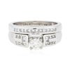 Image 1 : Platinum 0.94 ctw Diamond Ring Wedding Set
