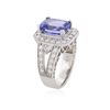 Image 3 : 14KT White Gold 4.51 ctw Tanzanite and Diamond Ring
