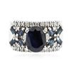 Image 1 : 14KT White Gold 3.26 ctw Sapphire and Diamond Ring