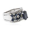 Image 2 : 14KT White Gold 3.26 ctw Sapphire and Diamond Ring