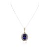 Image 1 : 18KT Yellow Gold 33.71 ctw GIA Certified Tanzanite and Diamond Pendant W/ Chain