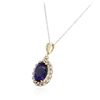 Image 3 : 18KT Yellow Gold 33.71 ctw GIA Certified Tanzanite and Diamond Pendant W/ Chain