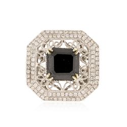 14KT White Gold 8.81 ctw Black Diamond Ring