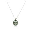 Image 2 : 14KT White Gold 9.09 ctw Aquamarine, Emerald and Diamond Pendant With Chain