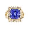 Image 1 : 14KT Yellow Gold 10.28 ctw GIA Cert Tanzanite and Diamond Ring