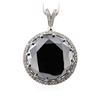Image 2 : 14KT White Gold 101.06 ctw Black and White Diamond Pendant With Chain