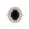 Image 1 : 14KT White Gold 3.57 ctw Sapphire and Diamond Ring