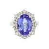 Image 1 : 14KT White Gold 5.20 ctw Tanzanite and Diamond Ring