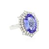 Image 2 : 14KT White Gold 5.20 ctw Tanzanite and Diamond Ring