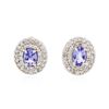 Image 1 : 14KT White Gold 1.40 ctw Tanzanite and Diamond Earrings
